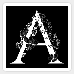 Letter A Monogram - Floral Initial Sticker